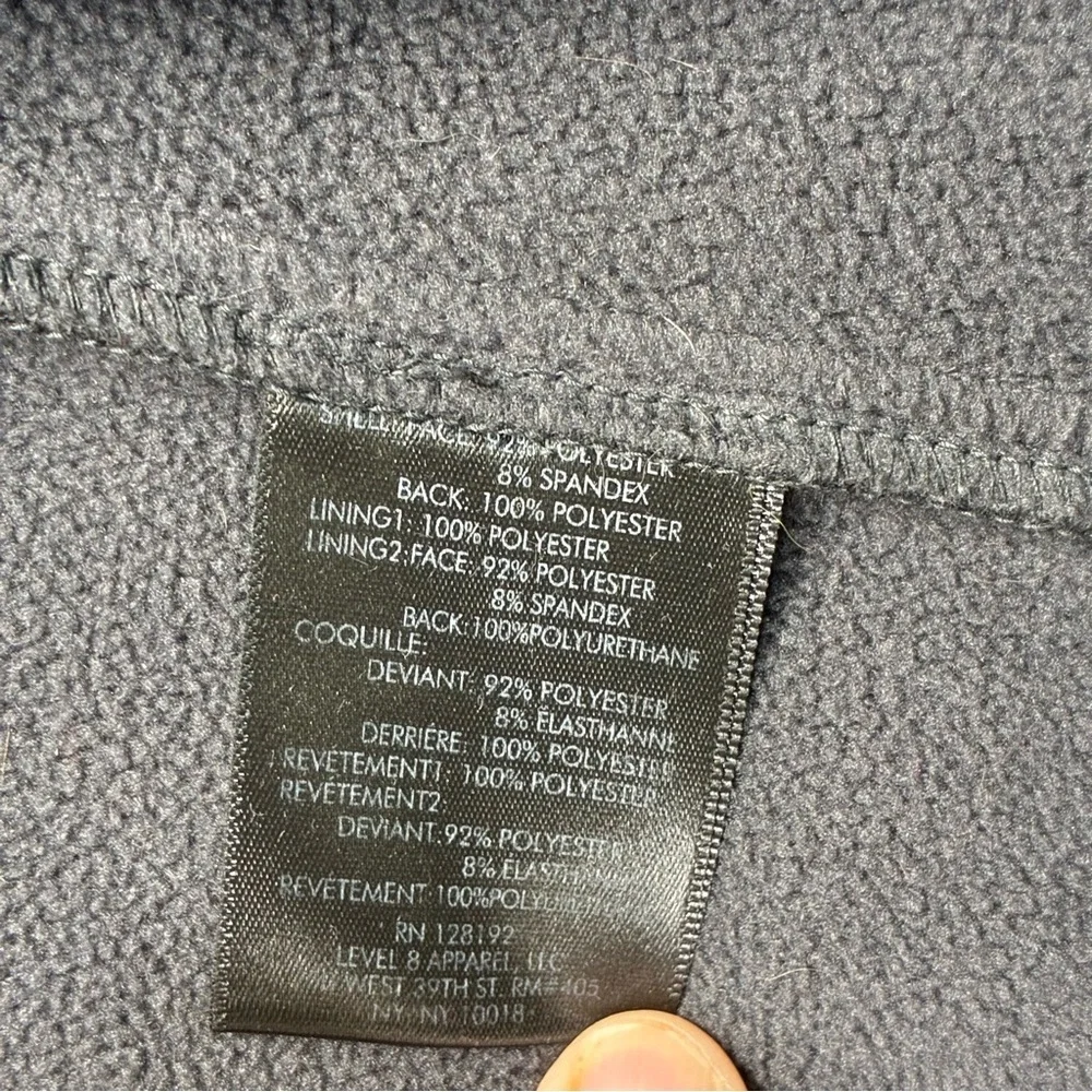 Tech by Tumi Men's Small Gray Softshell Jacket Fleece Lined Performance *FLAW